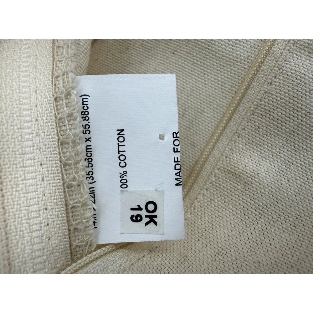 Hobby Lobby Throw Pillow Cover Tassel‎ Cotton Muslin Beige Zip 21.5